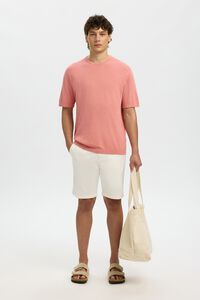 Selected T-shirt de manga curta de homem em malha lisa