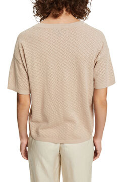 Cortefiel Knitted linen top Brown