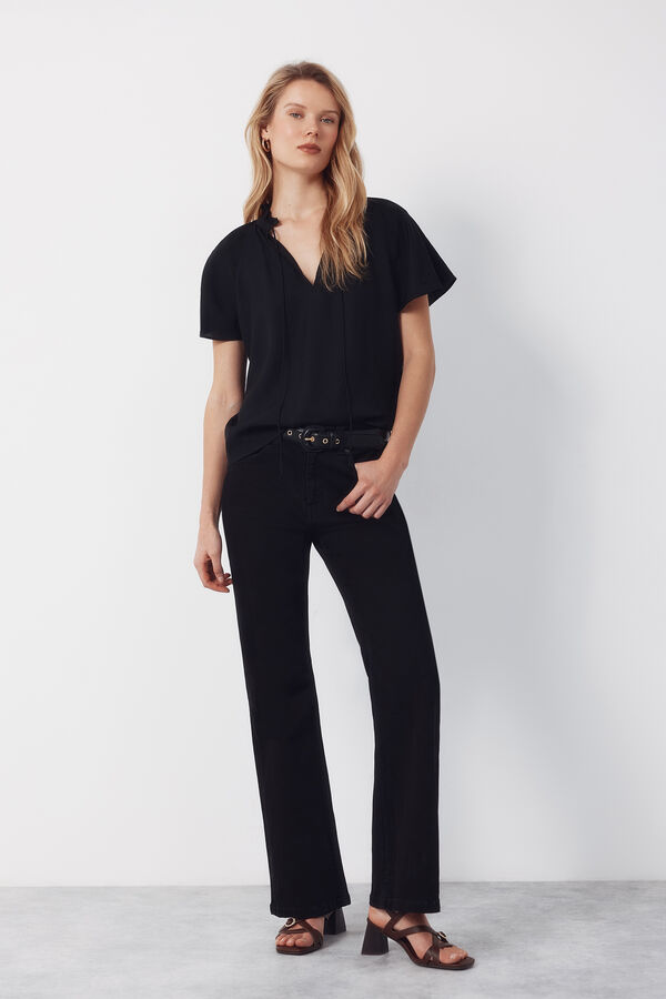 Cortefiel Raglan sleeve blouse Black