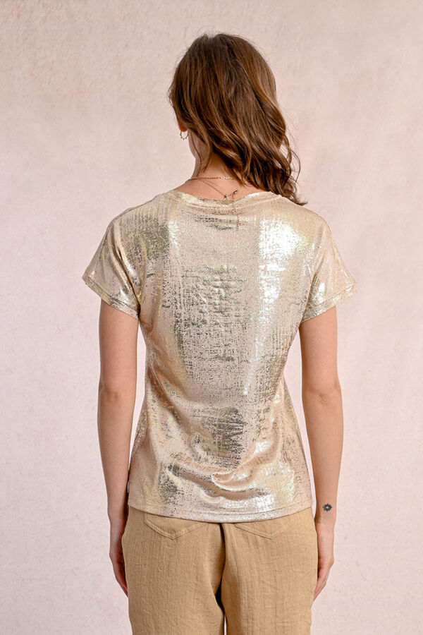Molly Bracken T-shirt de manga curta com estampado Dourado
