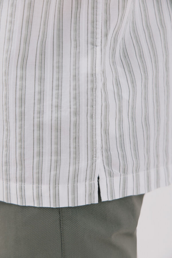 Cortefiel short sleeve striped shirt Green