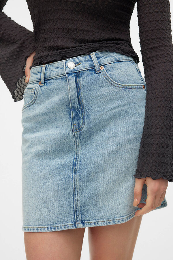 Vero Moda High- rise short denim skirt Blue