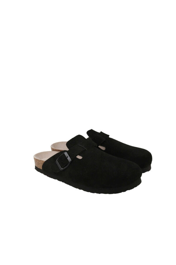 Genuins Tamanco em pele croute Preto