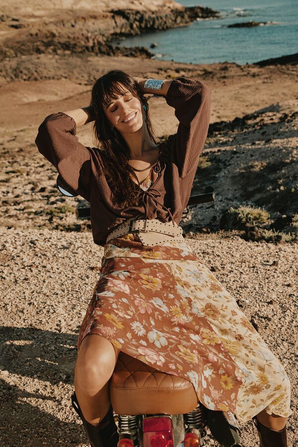 Slowlove Vestido estampado combinado Multicolorido