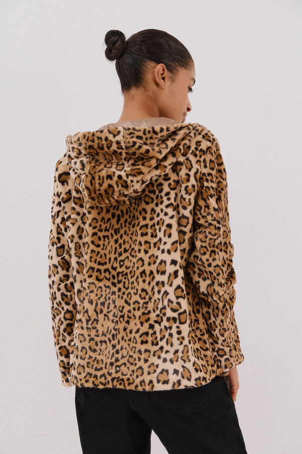 Cortefiel Blusão curto reversível efeito pelo Tostado