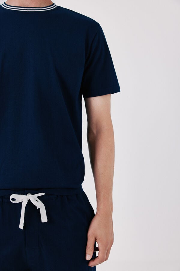 Cortefiel Jersey-knit pyjamas set Navy