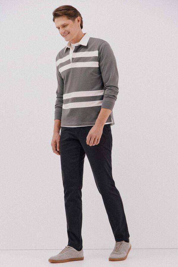 Cortefiel Slim-fit print chinos pants Grey