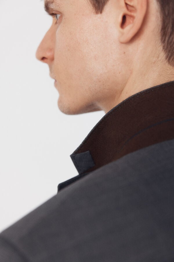 Cortefiel Blazer dynamic gray structure Dark grey