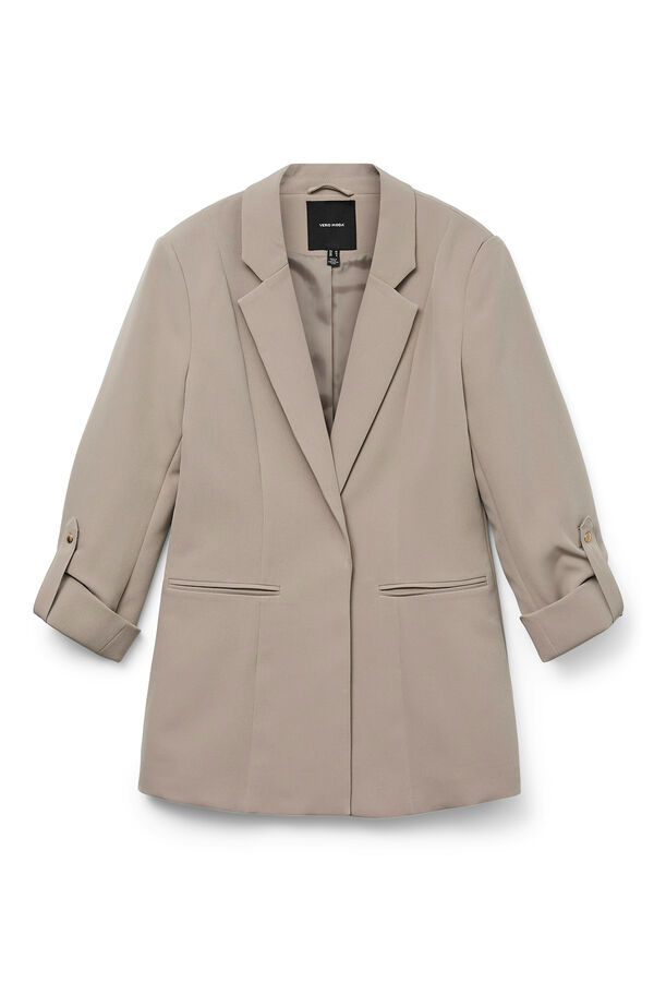 Vero Moda Blazer aberto com manga arregaçadas Cinzento