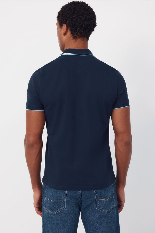 Cortefiel Polo shirt with tips Navy