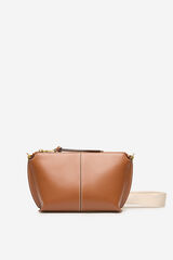 Cortefiel Basic crossbody bag with stitching Brown