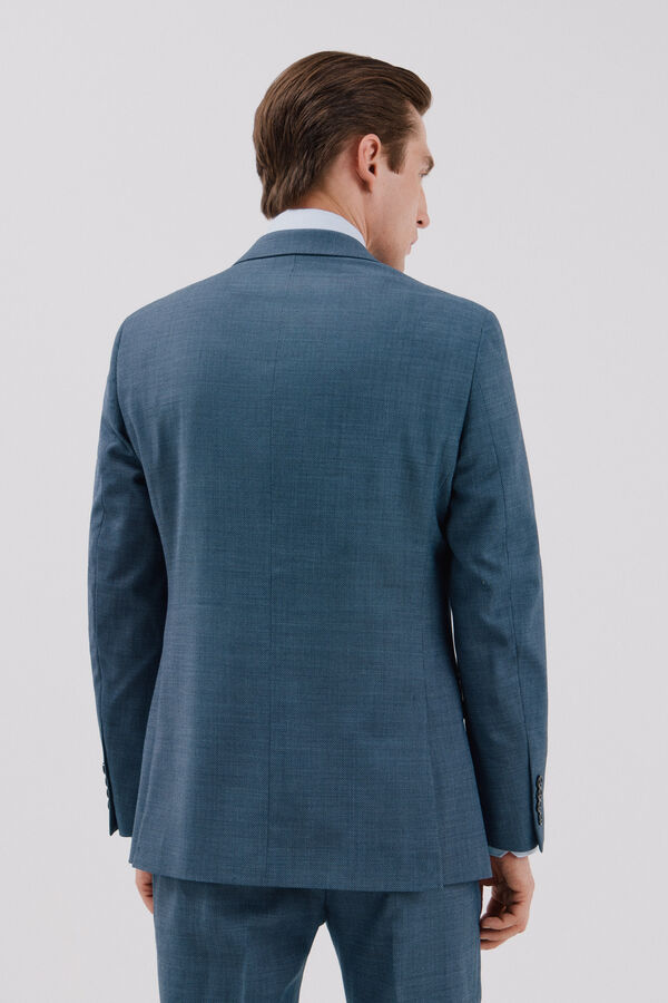 Cortefiel Coolmax® birdseye weave blazer Blue