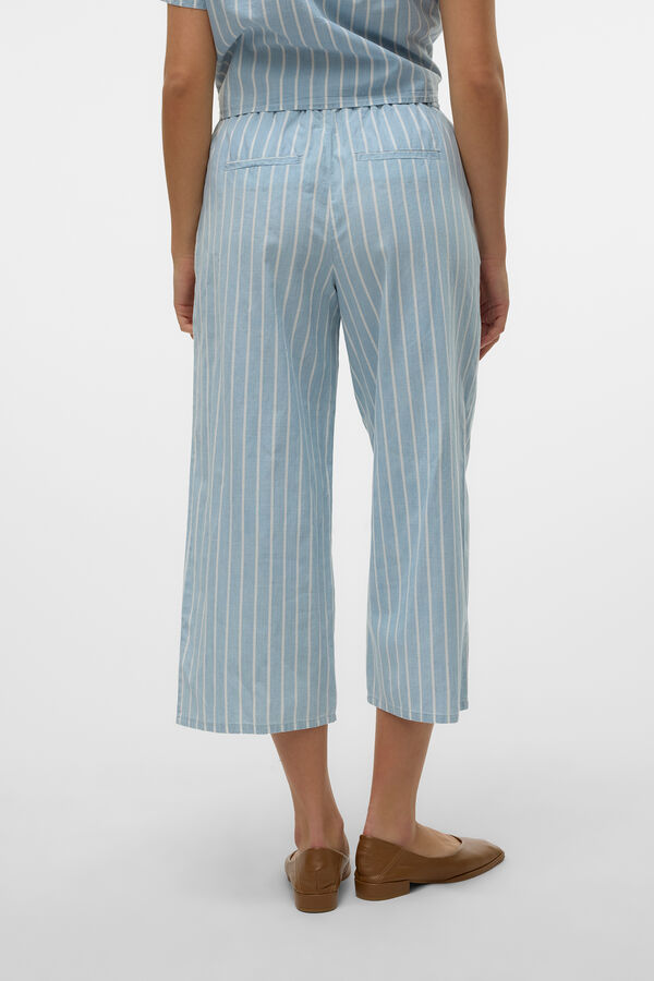 Vero Moda Calças largas às riscas Azul