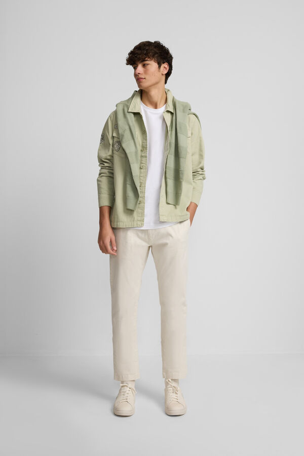 Silbon Sobrecamisa desgastada parches Verde