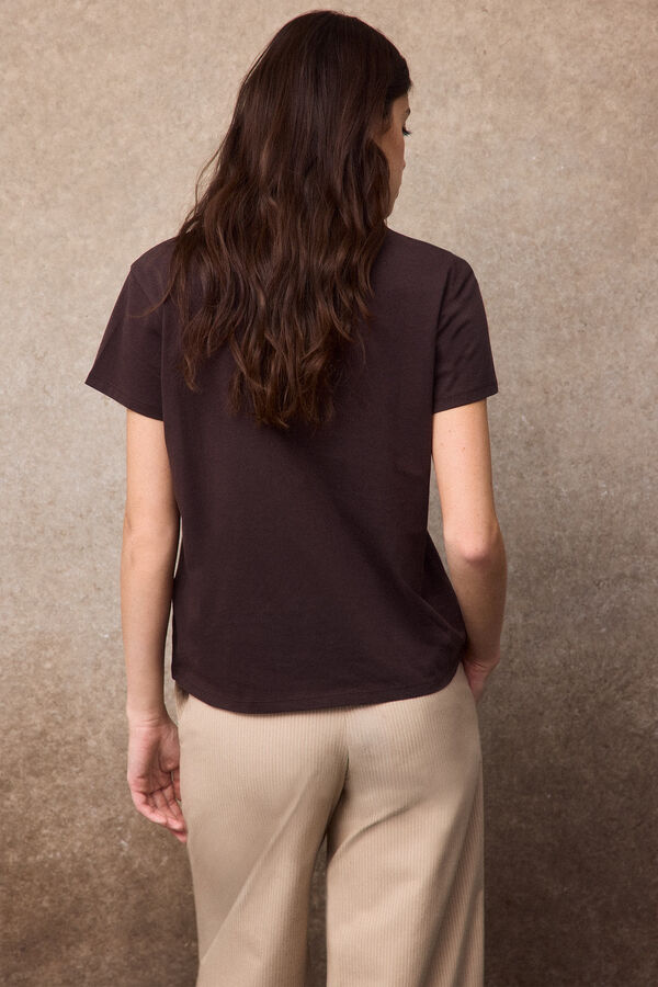 Slowlove T-shirt SlowLove Castanho
