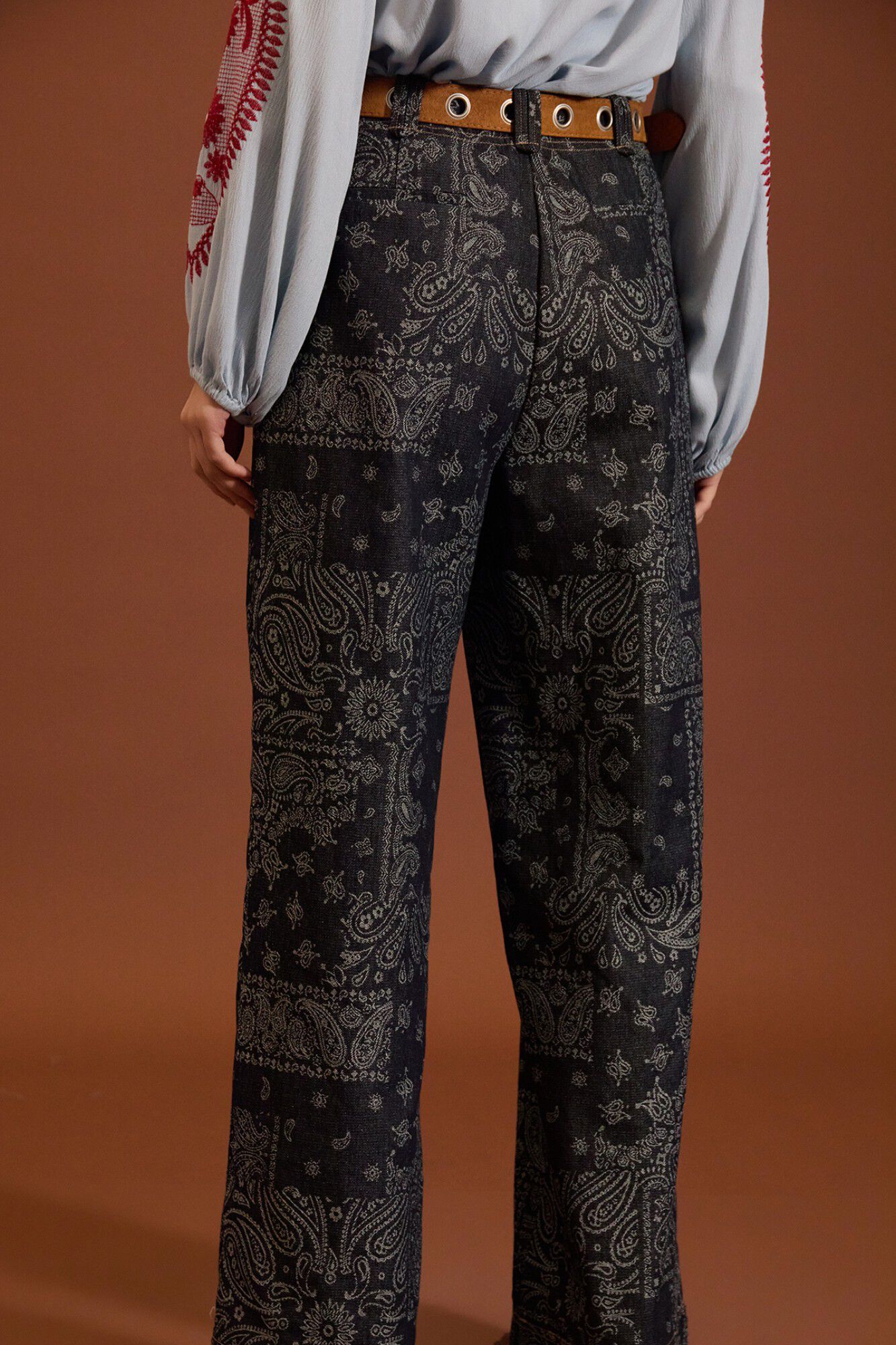Meisie Jeans com estampado de caxemira