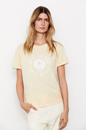 Cortefiel T-shirt efeito lavado Amarelo