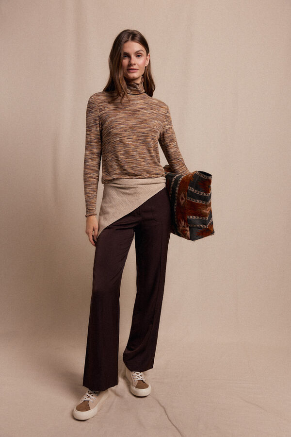 Slowlove Camiseta cuello alto melange Dorado