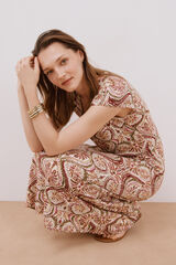 Cortefiel Contrast V neckline dress Multicolour