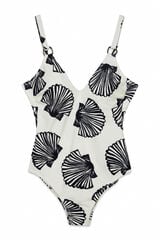 Cortefiel Shaping swimsuit with rings Ivory
