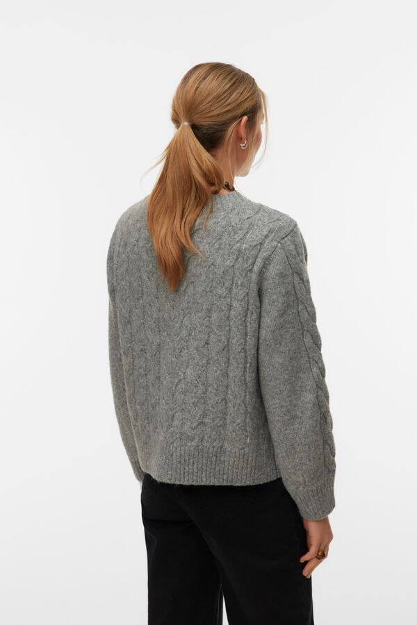 Vero Moda Camisola de oitos com decote em bico Cinzento