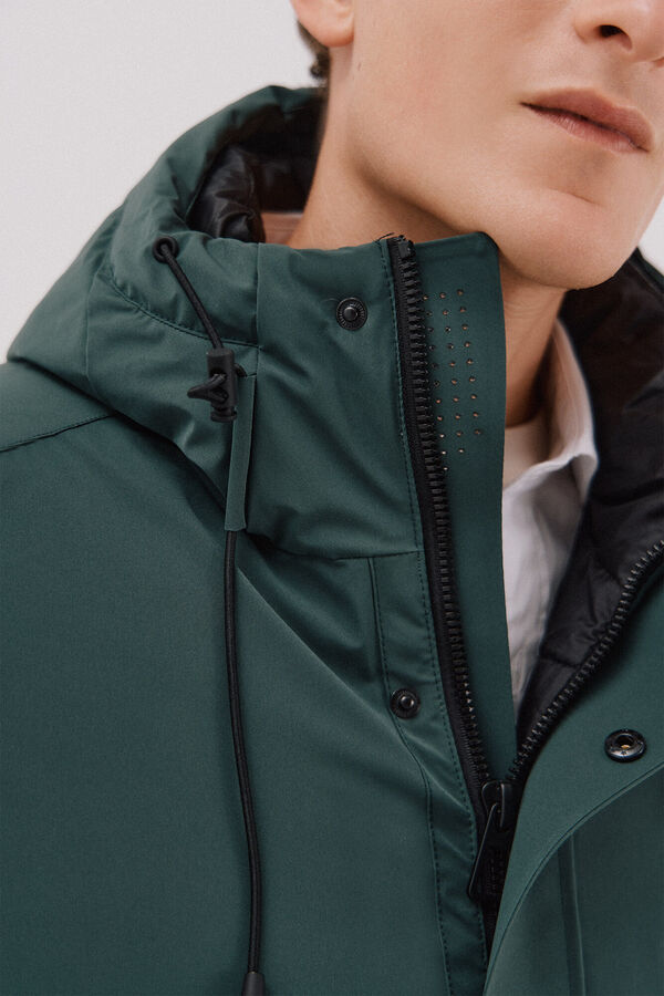 Cortefiel Hooded parka Dark green