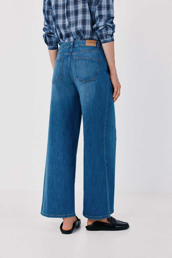 Cortefiel Long palazzo jeans Blue