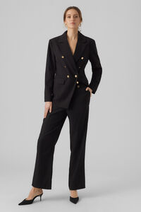 Cortefiel Straight trousers with decorative buttons  Black