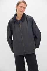 Cortefiel Short waxed jacket Black