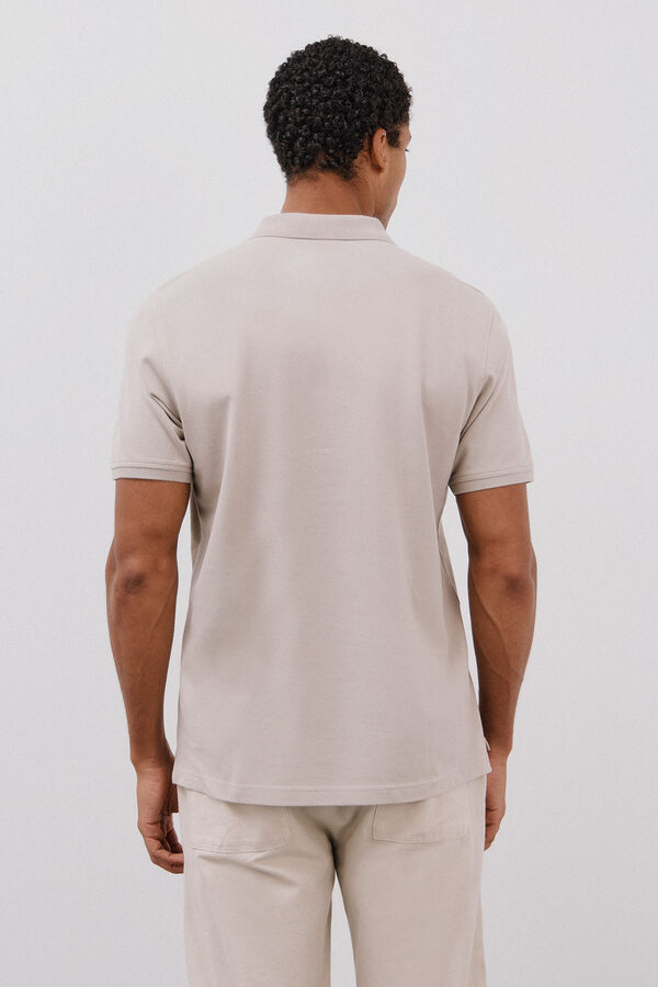 Cortefiel Basic piqué polo shirt Beige