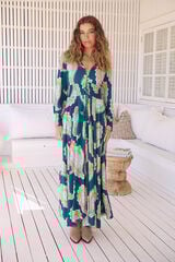 Jaase Vestido largo estampado Indie Azul