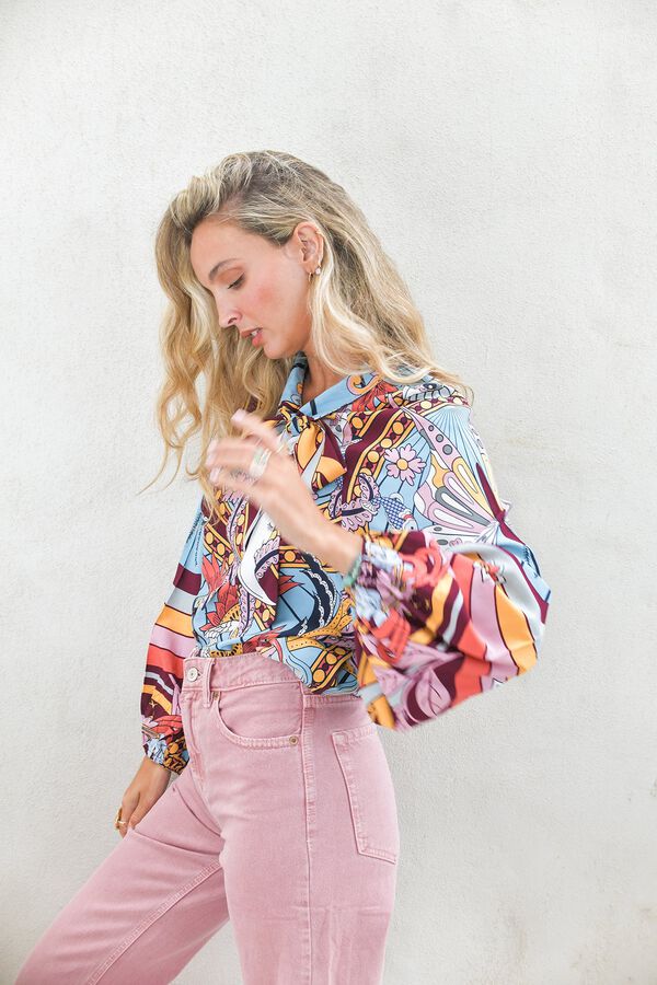 Jaase Blusa com la&ccedil;ada Multicolorido