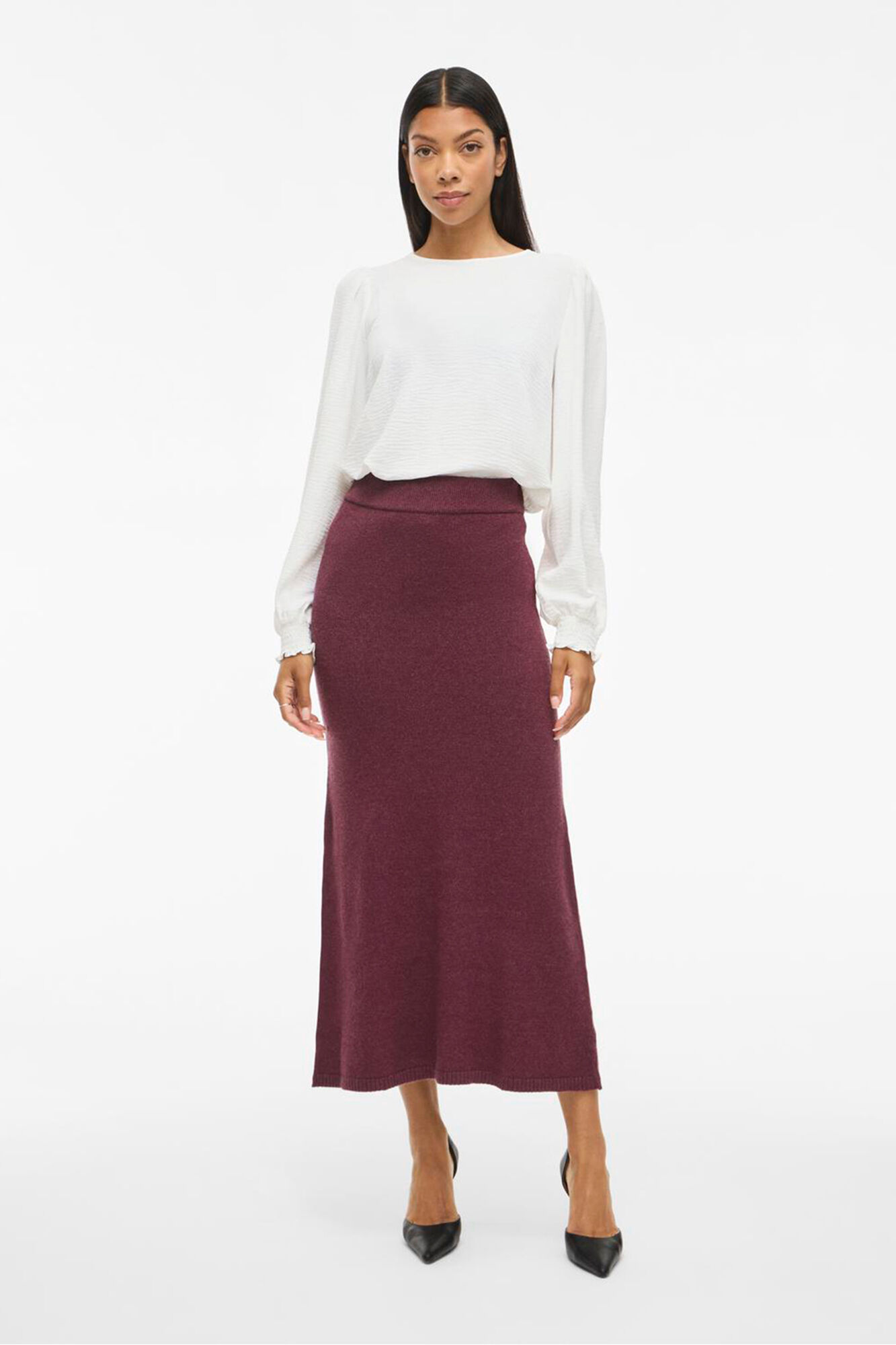 Vila Saia midi de malha com viscose