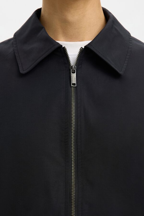Selected Lightweight zip fastening jacket Black