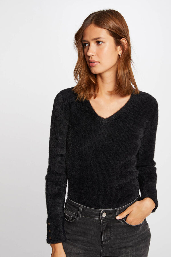 Morgan Fluffy long-sleeved jumper Ivory