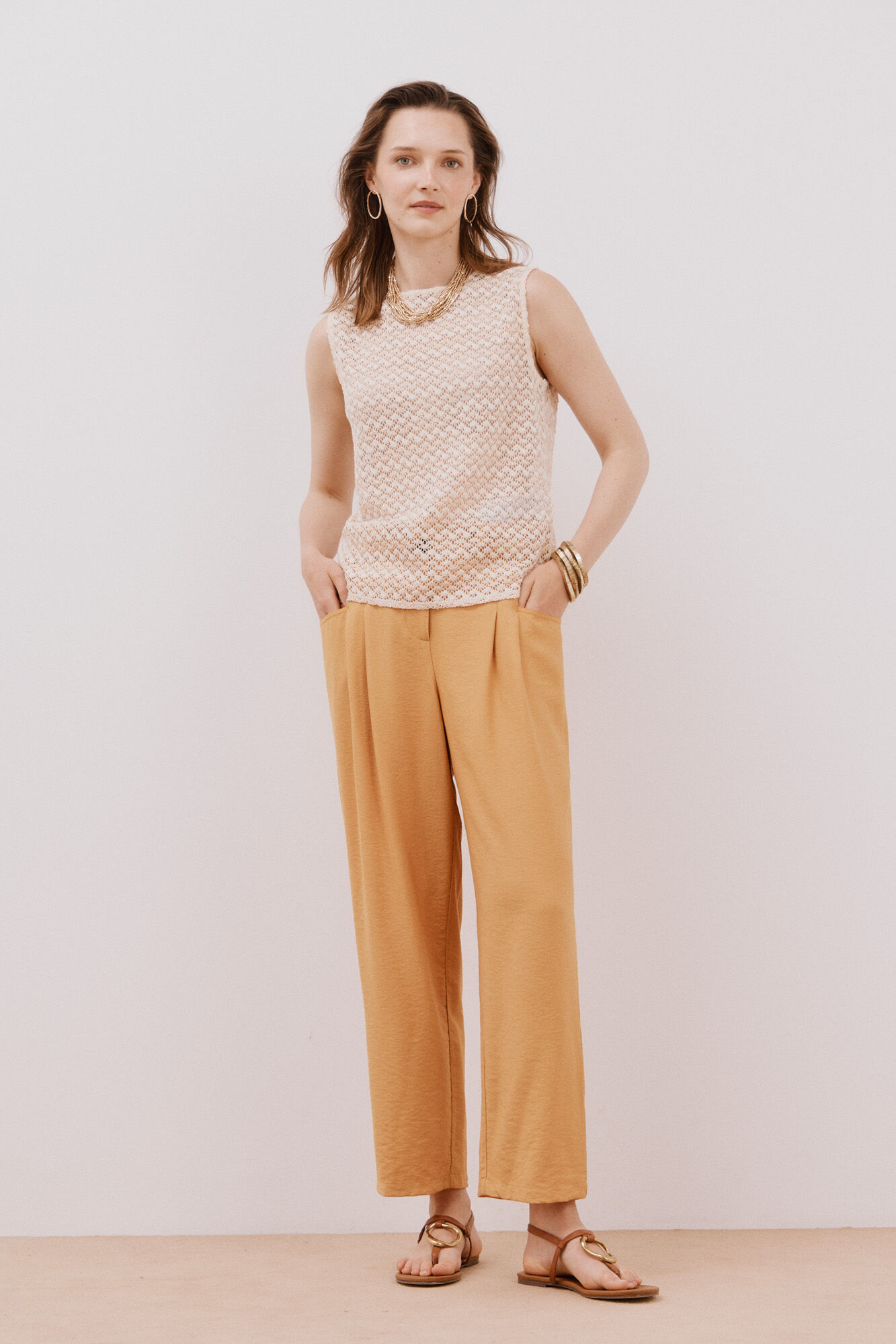 Cortefiel Lurex structured top