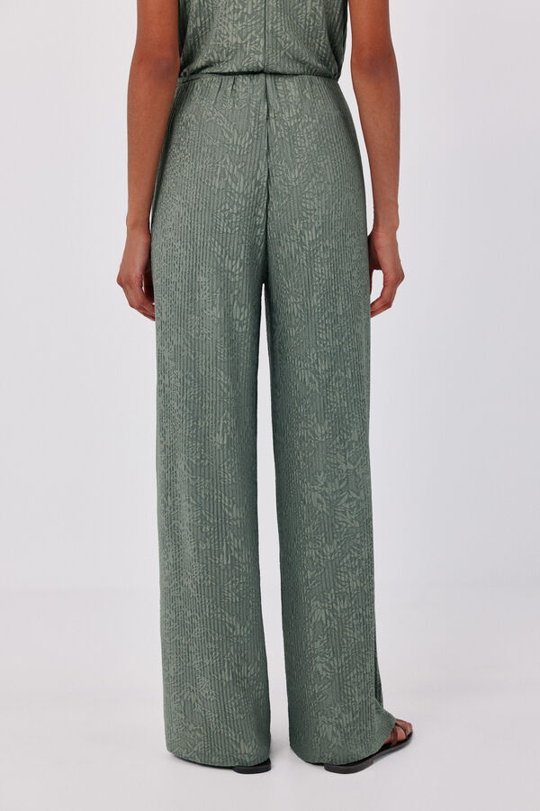 Cortefiel Satin-finish leggings Kaki