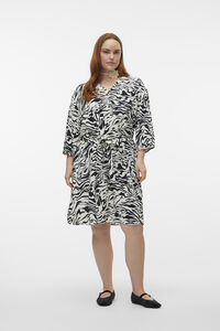 Cortefiel Plus size dress with 3/4 sleeves  Grey
