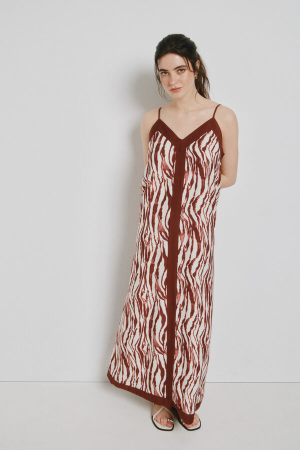 Vero Moda Adjustable strap long dress Brown