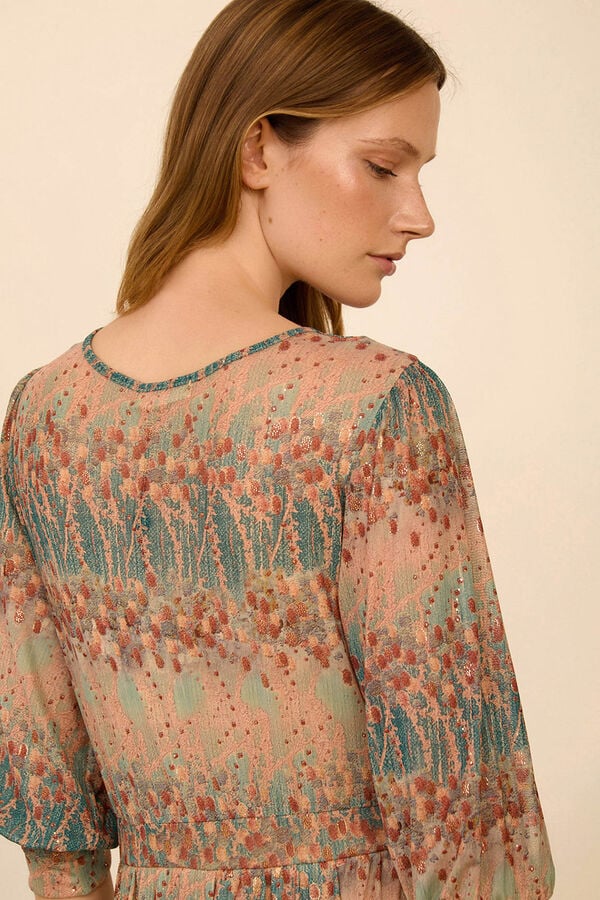 Meisie Vestido midi em tule estampado Multicolorido