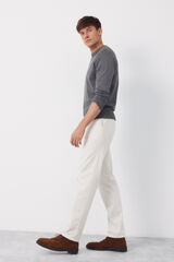 Cortefiel Basic cotton knit round neck jersey-knit Grey