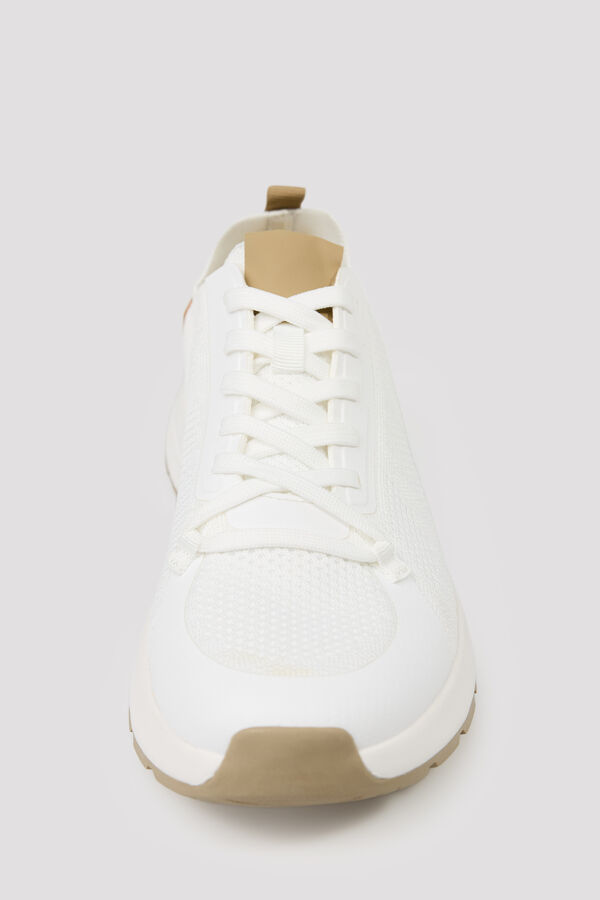 Cortefiel Textile trainers White