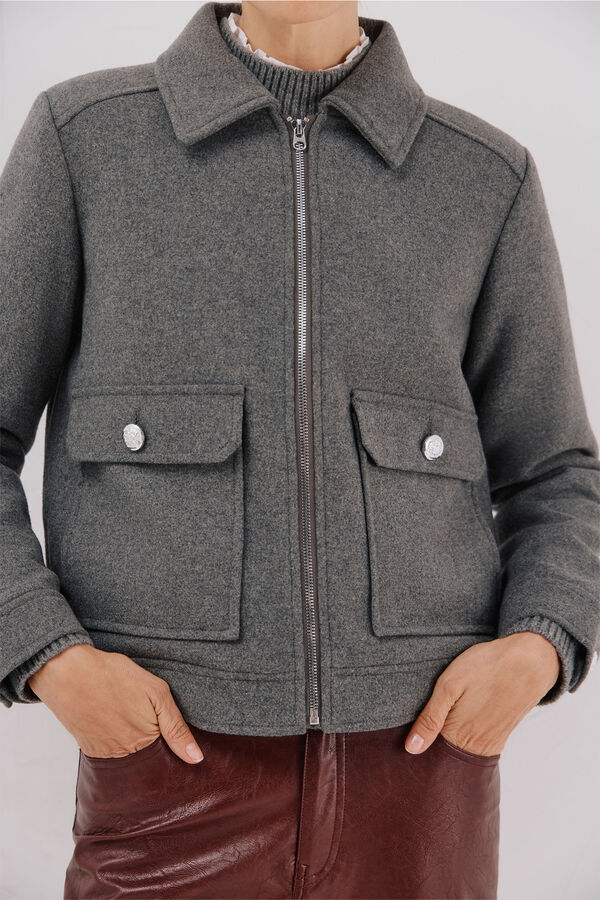 Cortefiel Hooded hood Dark grey