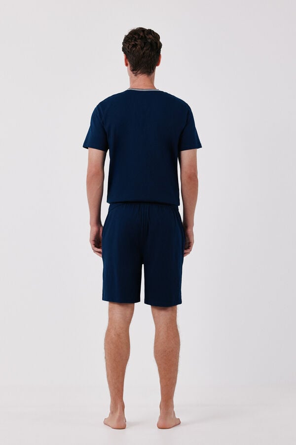 Cortefiel Jersey-knit pyjamas set Navy