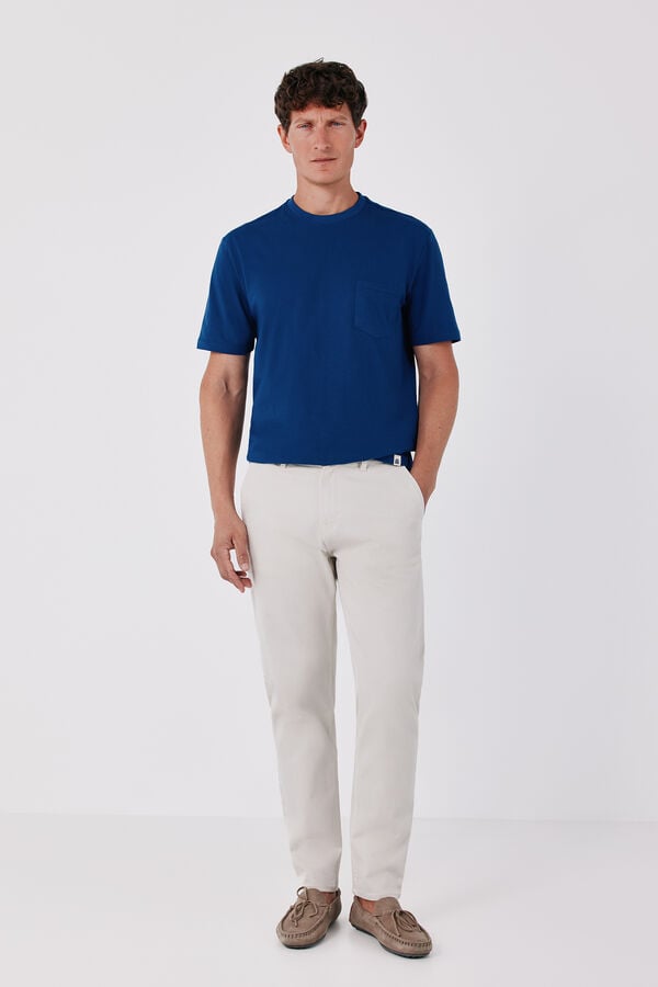 Cortefiel Basic T-shirt Blue