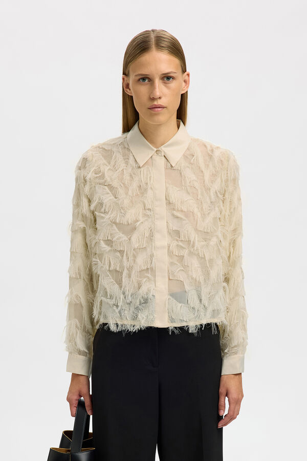 Selected Camisa curta fofa Tostado