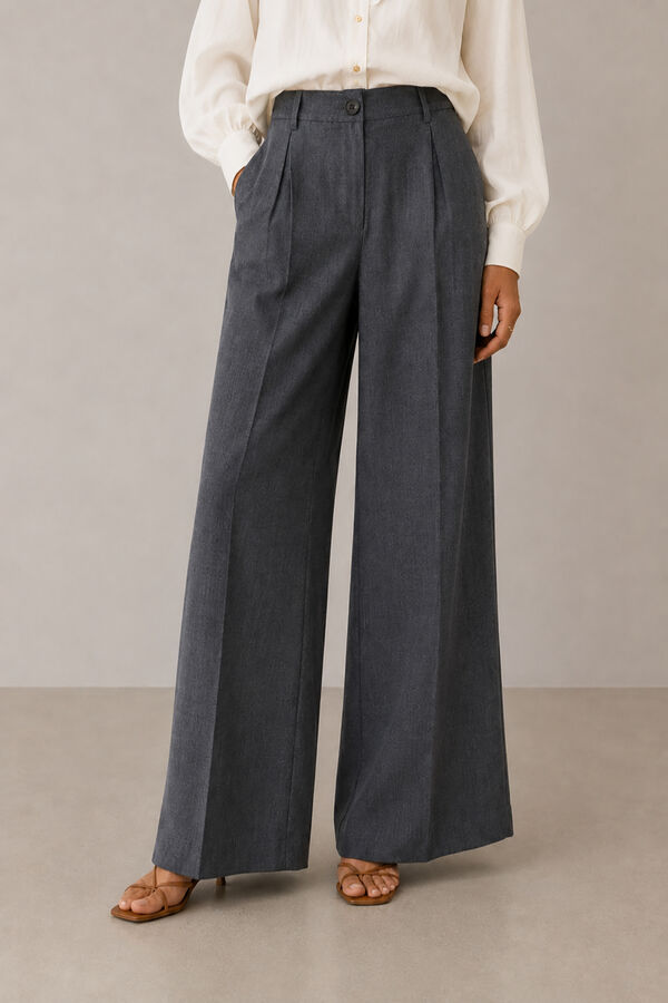 Vila Cal&ccedil;a wide leg Cinzento