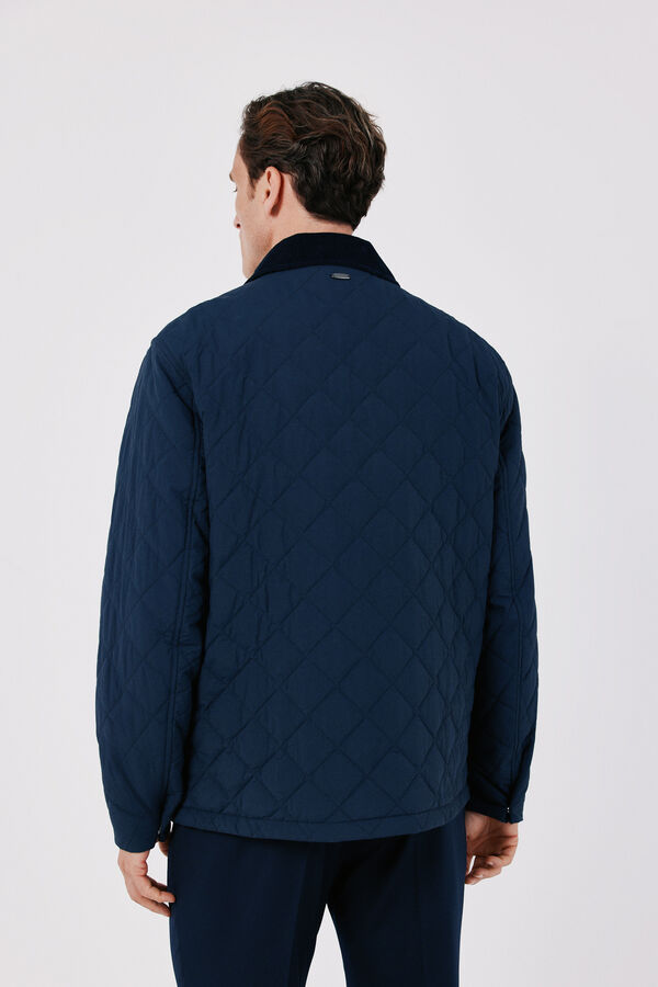 Cortefiel Diamond quilted jacket Navy