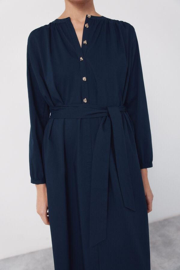 Cortefiel Poplin dress Navy