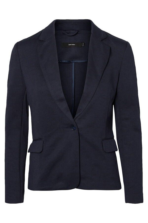 Cortefiel Long sleeve blazer with pockets Blue